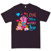 Plum Love More Worry Less Valentines Day Cold Drink Premium Tee - FaDigitalArtStudio