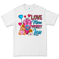 White Love More Worry Less Valentines Day Cold Drink Premium Tee - FaDigitalArtStudio