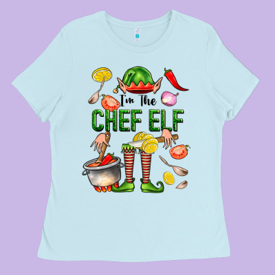 Im The Chef Elf Ladies Tee Designed By Fadigitalartstudio