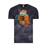 Cloud Black Winter Coffee Cup With Scarf Vintage Tee - FaDigitalArtStudio