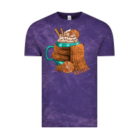 Cloud Purple Winter Coffee Cup With Scarf Vintage Tee - FaDigitalArtStudio