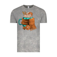 Cloud Rock Winter Coffee Cup With Scarf Vintage Tee - FaDigitalArtStudio