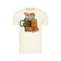 Winter Coffee Cup With Scarf Vintage Tee | Teevron