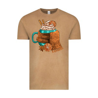 Vintage Camel Winter Coffee Cup With Scarf Vintage Tee - FaDigitalArtStudio