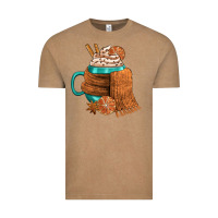 Vintage Coffee Winter Coffee Cup With Scarf Vintage Tee - FaDigitalArtStudio