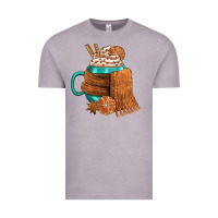Vintage Zinc Winter Coffee Cup With Scarf Vintage Tee - FaDigitalArtStudio