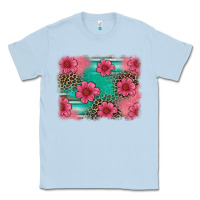 Dusty Blue easter spring leopard serape background Classic Tee - Artiststas