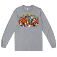 Heather Grey my favorite players call me cousin basketball Long Sleeve Tee - CowhideDigitalArt
