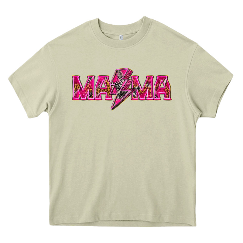Mama Neon Lightning Bolt Mother's Day Heavy Core Tee by HowdyJamesFarm | Teevron