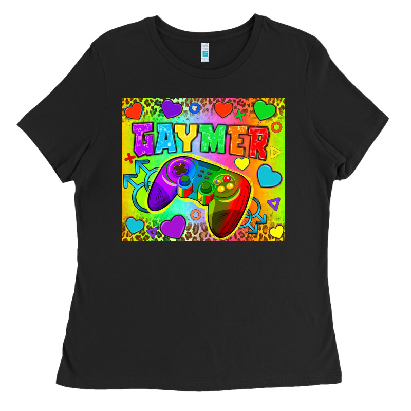 Lgbtq+ Gaymer With Hearts Tumbler Ladies Tee by BundleAndBundleShop | Teevron