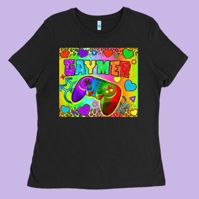 Lgbtq+ Gaymer With Hearts Tumbler Ladies Tee Designed By Bundleandbundleshop
