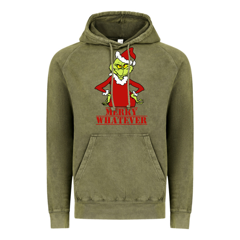 Merry Whatever Grinch Vintage Hoodie by artisFamous | Teevron