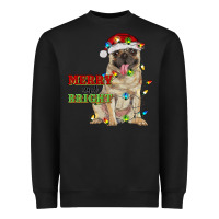 Black merry and bright pug Heavyweight Sweatshirt - RanaPortraitStore