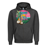 Charcoal Heather somewhere on a beach Zipper Hoodie - JahusDesignShop