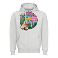Dove Grey somewhere on a beach Zipper Hoodie - JahusDesignShop