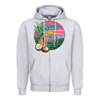 Heather Grey somewhere on a beach Zipper Hoodie - JahusDesignShop