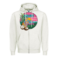 Oatmeal Heather somewhere on a beach Zipper Hoodie - JahusDesignShop
