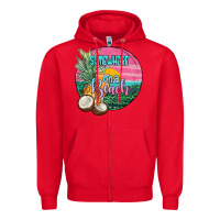 Red somewhere on a beach Zipper Hoodie - JahusDesignShop