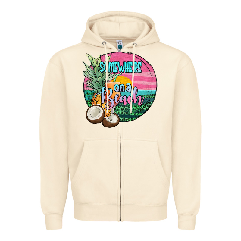 Somewhere On A Beach Zipper Hoodie by JahusDesignShop | Teevron