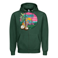 Sports Green somewhere on a beach Zipper Hoodie - JahusDesignShop