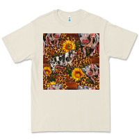 Bone Western Spotted Pig With Sunflowers Seamless Premium Tee - FaDigitalArtStudio