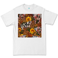 White Western Spotted Pig With Sunflowers Seamless Premium Tee - FaDigitalArtStudio