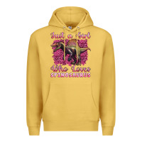 Antique Gold just a girl who loves baby spinosaurus Premium Hoodie - Artiststas