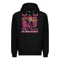 Black just a girl who loves baby spinosaurus Premium Hoodie - Artiststas