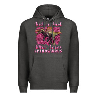 Charcoal Heather just a girl who loves baby spinosaurus Premium Hoodie - Artiststas