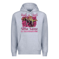 Heather Grey just a girl who loves baby spinosaurus Premium Hoodie - Artiststas