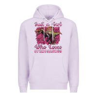 Lilac just a girl who loves baby spinosaurus Premium Hoodie - Artiststas