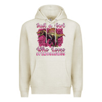 Oatmeal Heather just a girl who loves baby spinosaurus Premium Hoodie - Artiststas