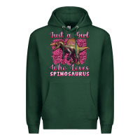 Sports Green just a girl who loves baby spinosaurus Premium Hoodie - Artiststas
