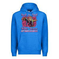 True Royal just a girl who loves baby spinosaurus Premium Hoodie - Artiststas