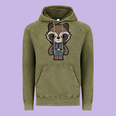 Rocket Racoon Chibi Vintage Hoodie Designed By Artisfamous