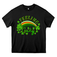 Black Feeling lucky with rainbow Heavy Core Tee - RanaPortraitStore