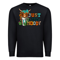Black just a little moody coffee cup long haired cow Premium Sweatshirt - Jasminsmagicworld