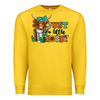 Just A Little Moody Coffee Cup Long Haired Cow Premium Sweatshirt | Teevron