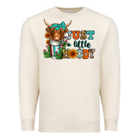 Sandshell just a little moody coffee cup long haired cow Premium Sweatshirt - Jasminsmagicworld