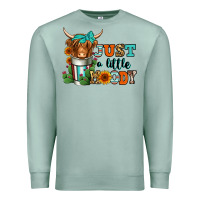 Seafoam just a little moody coffee cup long haired cow Premium Sweatshirt - Jasminsmagicworld