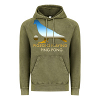 Vintage Olive Best Pigeons Playing Ping Pong Music Vintage Hoodie - artisFamous