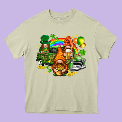 St. Patrick's Day Gnomies With Truck Heavy Core Tee Designed By Howdyjamesfarm
