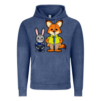 Vintage Denim zootopia duo chibi Vintage Hoodie - artisFamous
