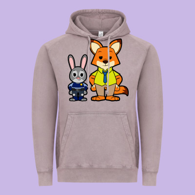 Zootopia Duo Chibi Vintage Hoodie Designed By Artisfamous