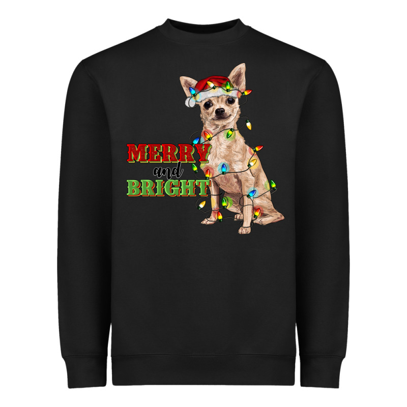 Merry And Bright Chihuahua Heavyweight Sweatshirt by RanaPortraitStore | Teevron