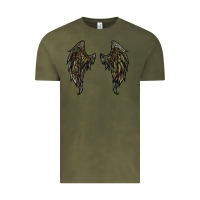 Vintage Olive leopard camouflage wings Vintage Tee - RanaPortraitStore