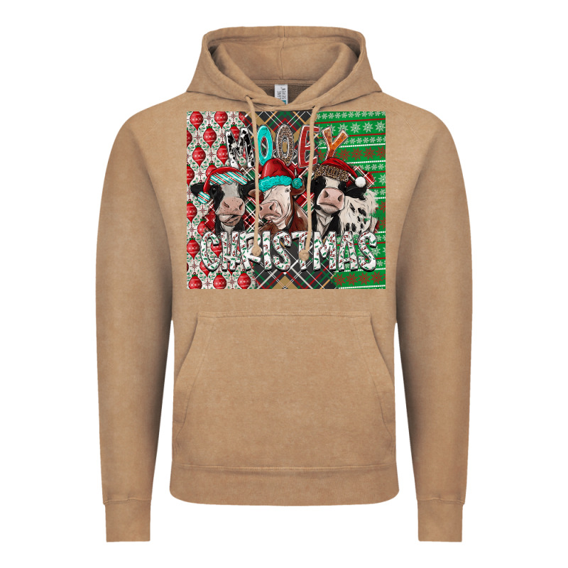 Mooey Christmas Vintage Hoodie by CowhideDigitalArt | Teevron