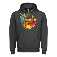 Charcoal Heather hello summer pineapple Zipper Hoodie - JahusDesignShop