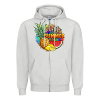 Dove Grey hello summer pineapple Zipper Hoodie - JahusDesignShop