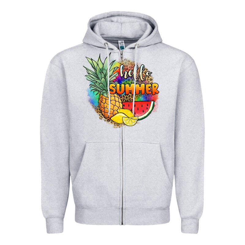 Hello Summer Pineapple Zipper Hoodie by JahusDesignShop | Teevron